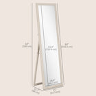 HOMCOM - Miroir rectangulaire corps entier - 21 po l x 64 po H - blanc-Fabriqué en verre trempé incassable, garantissant la sécurité pour vous et votre famille 