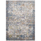 Modway - Minu Treillis floral vieilli Tapis de 5 pi l x 8 pi L - Bleu clair, jaune et orange-Tapis à treillis floral vieilli