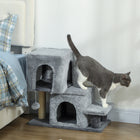 PawHut - Escalier pour chat, escalier pour animal à 4 marches avec poteaux à griffer - gris-Conception réglable à 3 ou 4 marches qui s'adapte facilement à votre lit ou canapé 