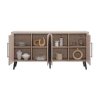 Manhattan Comfort - Jodie 64,6 po Buffet Moderne d’Inspiration Mid-Century - Chêne Blanchi-Garantie limitée du fabricant de 30 jours