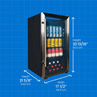 Danby - Centre de boissons autoportant de 3,1 pi³ - Acier inoxydable-Design compact : mini-réfrigérateur de bar de 3,1 pieds cubes, porte en verre trempé avec cadre en acier inoxydable