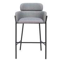 Zuo - Bremor Tabouret de bar - Gris ardoise-Tissu polyester douillet