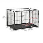PawHut parc pour chien 4 panneaux - clôture pour chien robuste pour utilisation intérieure et extérieure-2 loquets de verrouillage maintiennent la porte bien fermée 
