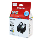 Canon -  PG-295/CL-286 Cartouche d'encre d’origine - rendement standard - Noir, cyan, magenta, jaune-Avec la cartouche d’encre couleur CL-286 authentique et le papier photo de Canon, cette encre protège vos photos contre la lumière