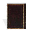 Paperblanks - Collection Reliure à l'Ancienne Carnet à Courverture Rigide Avec Rabat Midi Ligné - Noir Marocain-Fermeture Avex Rabat