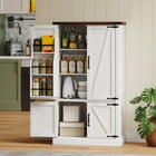 HOMCOM - Armoire de garde-manger avec 6 étagères de porte - blanc-Deux étagères réglables avec trois niveaux d’ajustement offrent un rangement flexible 