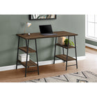Monarch Specialties - 7525 Bureau 48 po L - Faux Bois Brun/Metal Noir-Le bureau épais et rectangulaire et 4 tablettes de 2 tailles différentes sont finis en faux bois récupéré brun avec une légère texture