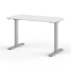 Humanscale - Table assis-debout eFloat Go 2.0 - 24 po x 48 po - surface stratifiée blanche/piètement argenté-Une technologie anticollision à accéléromètre empêche tout contact accidentel avec des objets lors du réglage vertical