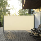 Outsunny - store latéral rétractable 118 po x 63 po avec résistance aux rayons UV et au vent - blanc crème-Cadre en acier de haute qualité rendant ce store latéral robuste
