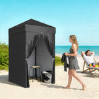 Outsunny - Tente auvent pliante compacte 4 pi l x 4 pi L - Auvent d'intimité portable UPF50+ - Noir-Tissu Oxford 210D ignifuge avec double revêtement argenté et PU, offrant une protection solaire UPF50+