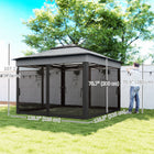 Outsunny - Abri soleil pliant 10.7 pi l x 10.7 pi L avec couverture de toit UV30+ - Gris foncé-Réglable sur 3 niveaux de hauteur, chaque niveau augmentant de 3,9 po