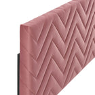 Modway - Mercy Chevron touffé Performance Velvet Tête de lit King/King de Californie, Rose poussiéreuse-Rembourrage en mousse dense