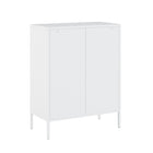 Manhattan Comfort - Ensemble de 2 armoires modernes d’appoint et de rangement Naomi - Blanc-Assemblage à domicile requis Tout le matériel inclus