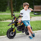 Qaba - Moto électrique pour enfants sous licence Aprilia 12V à batterie - jaune-Les roues d'entraînement amovibles stabilisent les phases d'apprentissage pour les jeunes conducteurs 