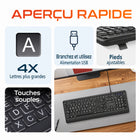 Delton - Clavier KB20 à grandes touches avec rétroéclairage, noir-Grâce à la connectivité USB, le clavier fonctionne parfaitement avec une large gamme d'appareils, tels que les ordinateurs de bureau et les ordinateurs portables