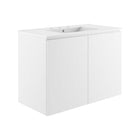 Modway - Bryn Support mural de 36" Vanette de salle de bain - Blanc blanc-Vanité de salle de bain moderne