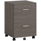 Vinsetto - Classeur mobile 2 tiroirs format lettre/A4 avec roulettes - gris-Rangement optimal pour garder votre bureau à domicile, votre bureau d’étude ou votre chambre en ordre 
