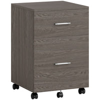Vinsetto - Classeur mobile 2 tiroirs format lettre/A4 avec roulettes - gris-Rangement optimal pour garder votre bureau à domicile, votre bureau d’étude ou votre chambre en ordre 
