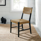 Modway - Bodie Chaise à manger - Black Natural-Inclut des glissades au pied sans marquer