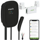 Emporia - Chargeur NACS/TESLA pour véhicules électriques de niveau 2 (48 A) câblé et ensemble de gestion de charge biphasée Vue 3 - Noir-Conçue pour installation intérieure et extérieure avec boîtier étanche nema type 4 offrant protection contre conditions environnementales, peut être admissible à rabais locaux selon la région