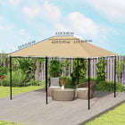 Outsunny - toile de remplacement pour gazebo 10 pi L x 13 pi l avec aérations et trous de drainage, (COUVERTURE SUPÉRIEURE SEULEMENT), kaki-L’aération supérieure favorise la circulation de l’air et résiste aux conditions venteuses