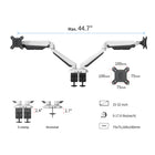 ShoppingAll - Support pour deux moniteurs avec 2 bras pivotants - Blanc-8