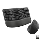 Logitech - Wave Keys et souris verticale Lift - Ensemble clavier et souris sans fil ergonomique - Graphite-Vague de confort La puissance de la verticalité : le clavier sans fil ergonomique Wave Keys et la souris ergonomique verticale Lift s’associent pour rendre votre vie au bureau plus confortable