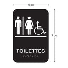 Cosco - Panneau mural ADA Salle de repos avec fauteuil roulant noir et blanc 6 po x 9 po usage intérieur accessible, texte français-Le design noir et blanc offre un fort contraste pour une lisibilité facile dans une variété d’environnements intérieurs