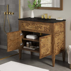 Modway - Elysian 36" Vanette de salle de bain - Noir brun-Charnières de cuisine dissimulées