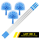 Gritt Commercial - Brosse chasse-toiles avec manche télescopique de 6 pi - Lot de 3-Longueur maximale du manche : 6 pi