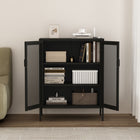 Manhattan Comfort - Amelia 31,5 po Buffet Moderne d’Appoint - Noir-Lignes épurées et silhouette minimaliste, parfaites pour les espaces contemporains et transitionnels