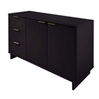 Manhattan Comfort - Buffet moderne Granville 140 cm - Noir-Assemblage à domicile requis Tout le matériel inclus