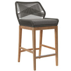 Modway - Wellspring Terrasse extérieure Bois de teck Tabouret de bar - Graphite gris-Tabouret de bar extérieur sur le patio