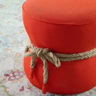 Modway - Beat Corde nautique Tissu rembourré Ottoman - Atomic Red-Rembourrage en mousse dense