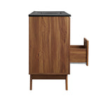Modway - Soma 48" Vanité de salle de bain à un seul lavabo - Noir noyer-Trous centraux de 8"