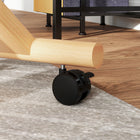 HOMCOM - Chaise ergonomique agenouilloir pour bureau à domicile - blanc crème-Quatre roulettes (dont deux verrouillables) pour glisser et verrouiller la chaise, réaménagement du poste sans effort
