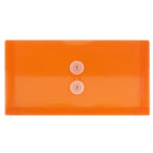 JAM Paper Enveloppes commerciales de plastique avec fermeture à bouton et ficelle, 5 1/4 po x 10 po, orange, paquet de 24-Matériau : Plastique