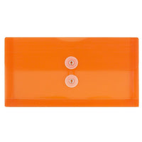 JAM Paper Enveloppes commerciales de plastique avec fermeture à bouton et ficelle, 5 1/4 po x 10 po, orange, paquet de 24-Matériau : Plastique