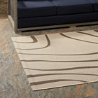Modway - Surge Swirl Abstract Intérieur et Extérieur Tapis de 5 pi l x 8 pi L - Beige clair et beige foncé-Dessous en caoutchouc de prise