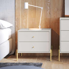 Manhattan Comfort - Table de nuit moderne Jasper 25,15" - Blanc Brillant-Comprend 2 tiroirs à extension totale
