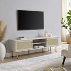 Modway - Cambria 70 po Meuble TV, Blanc-Tissage en rotin