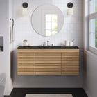 Modway - Render Fixation murale de 48" Vanette de salle de bain - Noir de chêne-MDF et panneau de particules