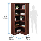 Sauder - Bibliothèque d'angle à 5 étagères - Cerisier Select-8