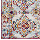 Modway - Entourage Treillis floraux vintage Khalida Tapis de 5 pi l x 8 pi L - Ivoire Bleu Orange Jaune Rouge-Résistant aux taches / Facile à nettoyer