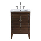 Modway - Ledger 24" Vanette de salle de bain - Blanc noyer-Vanité de salle de bain moderne du milieu du siècle