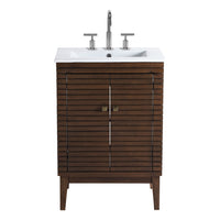 Modway - Ledger 24" Vanette de salle de bain - Blanc noyer-Vanité de salle de bain moderne du milieu du siècle