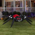 GEMMY - Araignée gonflable d'Halloween avec projection lumineuse Feu et Glace Noir/Rouge - 109 cm x 442 cm-Comprend des piquets et des attaches