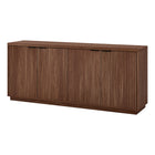 Hudson&Canal - Table de buffet Mansfield 68" L - Noyer satiné-Le dessus a une capacité de poids de 75 lb, la zone de rangement intérieure peut contenir 20 lb sur chaque étagère