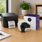 Premium Tape - Compatible avec Brother DK2205 Ruban de Papier Continu - Noir sur Blanc - 2-1/2"-Marque: Premium Tape