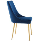 Modway - Viscount Accent moderne Performance Velvet Chaise à manger - Marine-Pieds en acier inoxydable doré